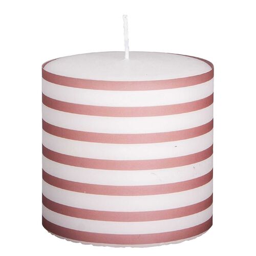 Broste Candle Pillar H100 Rust Stripe